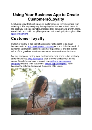 Using Your Business App to Create Customers
