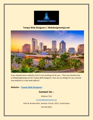 Tampa Web Designers | Webdesigntampa.net