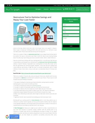 Restructure Tool to Optimise Savings and Repay Your Loan Faster