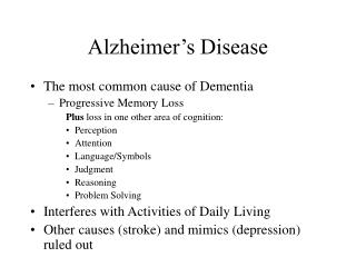 PPT - Alzheimer’s Disease PowerPoint Presentation, free download - ID ...