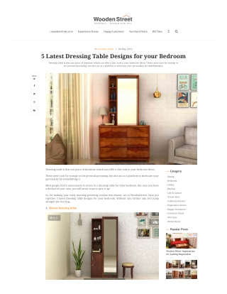 Get best dressing table design ideas from WoodenStreet online in India