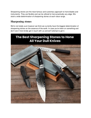 How To Sharpen A Knife With A Stone