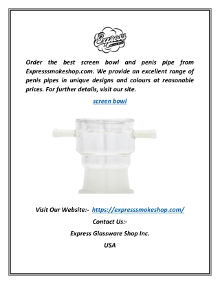 Screen Bowl | Expresssmokeshop.com