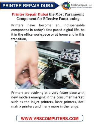 Printer Repair Dubai the Component for Effective Functioning