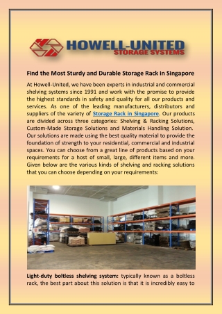 Find the Most Sturdy and Durable Storage Rack in Singapore