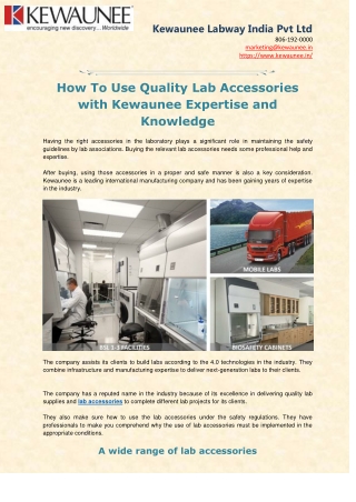 Lab Accessories with Kewaunee