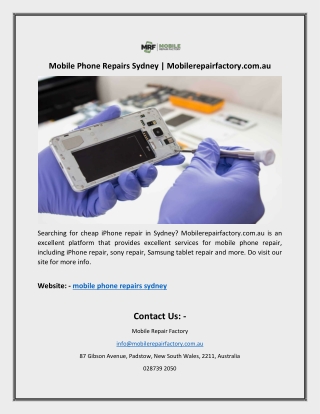 Mobile Phone Repairs Sydney | Mobilerepairfactory.com.au