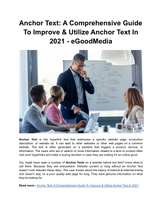 Anchor Text: A Comprehensive Guide To Improve & Utilize Anchor Text In 2021