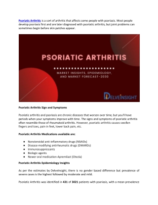 Psoriatic Arthritis Market