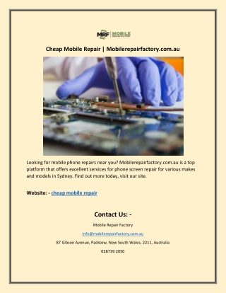 Cheap Mobile Repair | Mobilerepairfactory.com.au