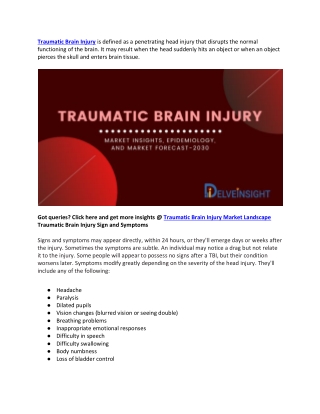 Traumatic Brain Injury (TBI) Market