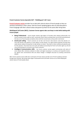 French Customer Service Specialist-converted