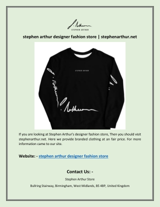 stephen arthur designer fashion store | stephenarthur.net