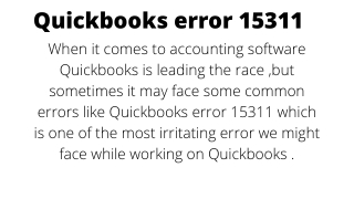 Quickbooks update error 15311