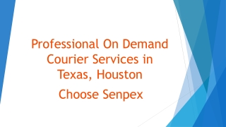 Professional On Demand Courier Services in Texas