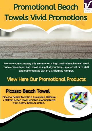 Custom Printed Beach Towels | High-Quality Towels | Vivid Promotions
