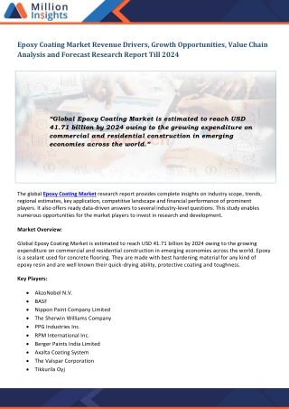 Epoxy Coating Market