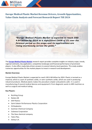 Europe Medical Plastic Market