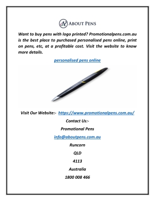 Personalised Pens Online | Promotionalpens.com.au