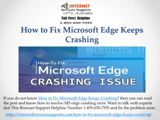 Call 1-855-650-7555 - How to Fix Microsoft Edge Keeps Crashing