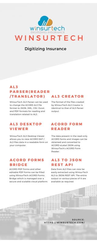 AL3 Parser | AL3 Creator | AL3 Desktop Viewer | ACORD Form Reader | ACORD Forms