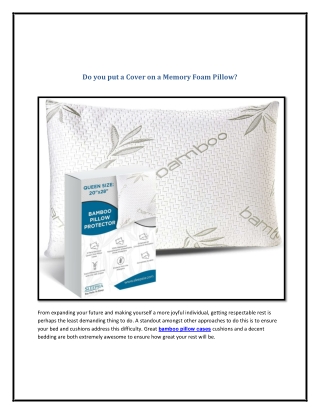 Do you put on a Memory Foam Pillow Cover