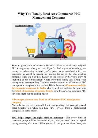 Why You Totally Need An eCommerce PPC Management Company