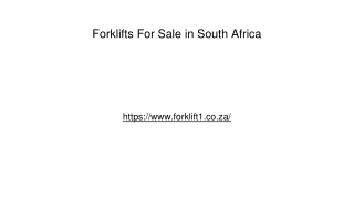 Forklifts For Sale in South Africa