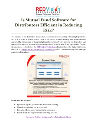 Is Mutual Fund Software for Distributors Efficient in Reducing