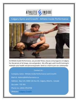 Crossfit Gyms in Calgary and Okotoks