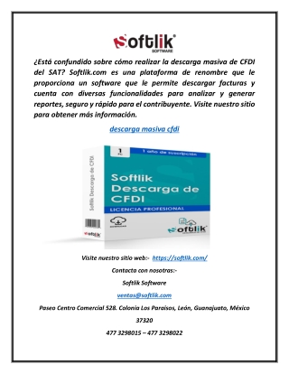 descarga masiva cfdi | Softlik.com