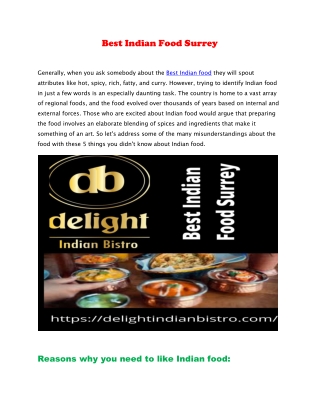 best Indian Food Surrey