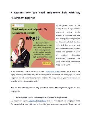 7 Reasons why you need assignment help with My Assignment Experts_ .docx