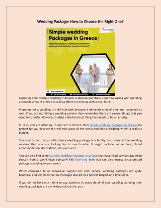 Wedding Package: How to Choose the Right One?