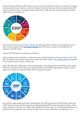 ERP Outsource Service Providers - Cost Effective Solution