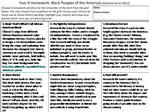 Year 9 Homework: Black Peoples of the Americas Autumn term 2011