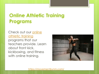 Online Athletic Training Programs