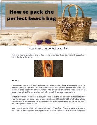 How to pack the perfect beach bag