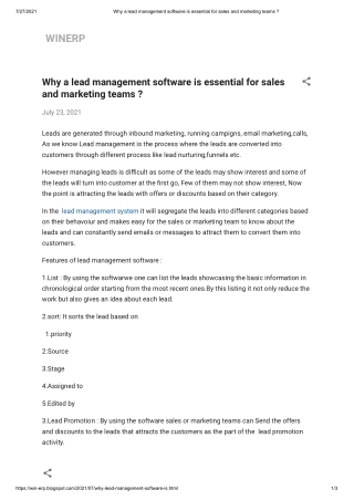 Why a lead management software is essential for sales and marketing teams _