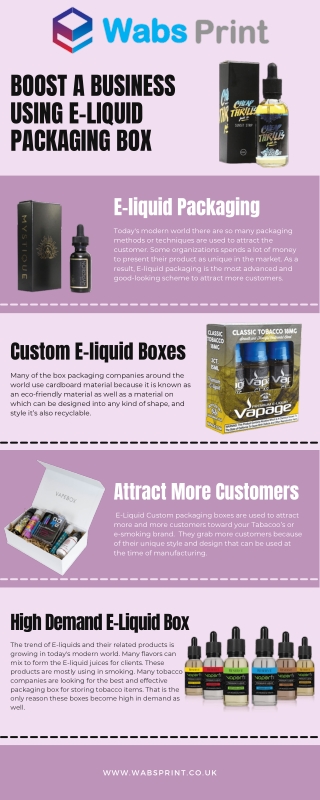 Best Quality E-Liquid Boxes in the UK at Cheap Price