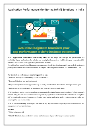 Application Performance Monitoring(APM) Solutions in India