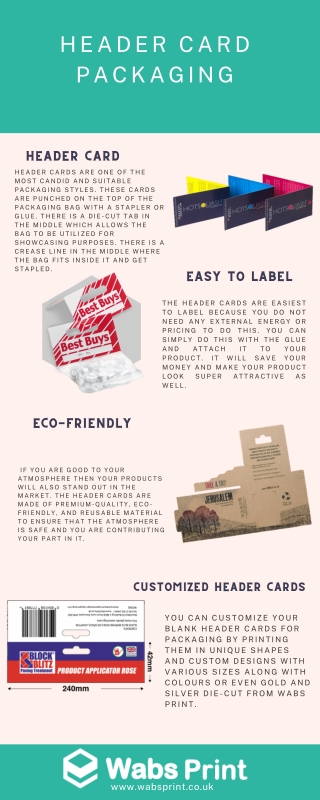 Wabs Print & Packaging Offering Headers Card in the UK