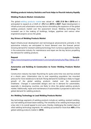 Welding products Industry Statistics and Facts Helps to Flourish Industry Rapidl