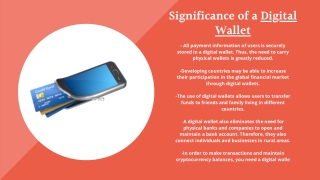 Significance of a Digital Wallet