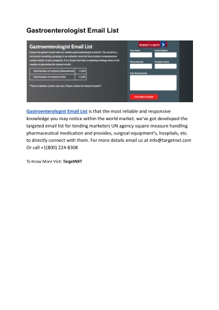 Gastroenterologist Email List