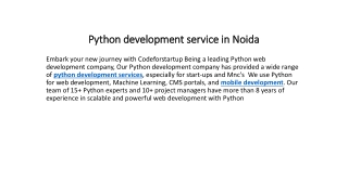 Python development service in Noida