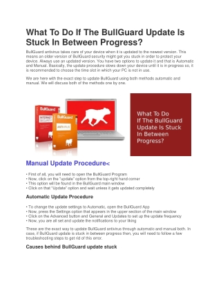 What To Do If The BullGuard Update Is Stuck In Between Progress?