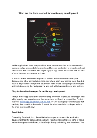 what are the tools needed for mobile app development