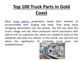 Top 100 Truck Parts in Gold Coast