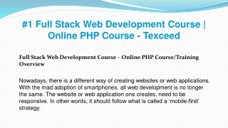 #1 Full Stack Web Development Course | Online PHP Course - Texceed